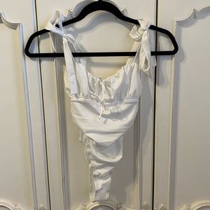 Princess Polly White Tie Body Suit